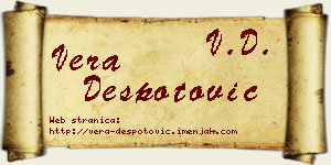 Vera Despotović vizit kartica